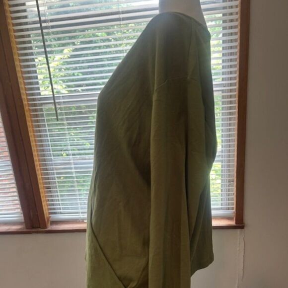 Isaac Mizrahi Essential Pima Convertible Green 3/4 sleeves Topper, size XL - Picture 2 of 6